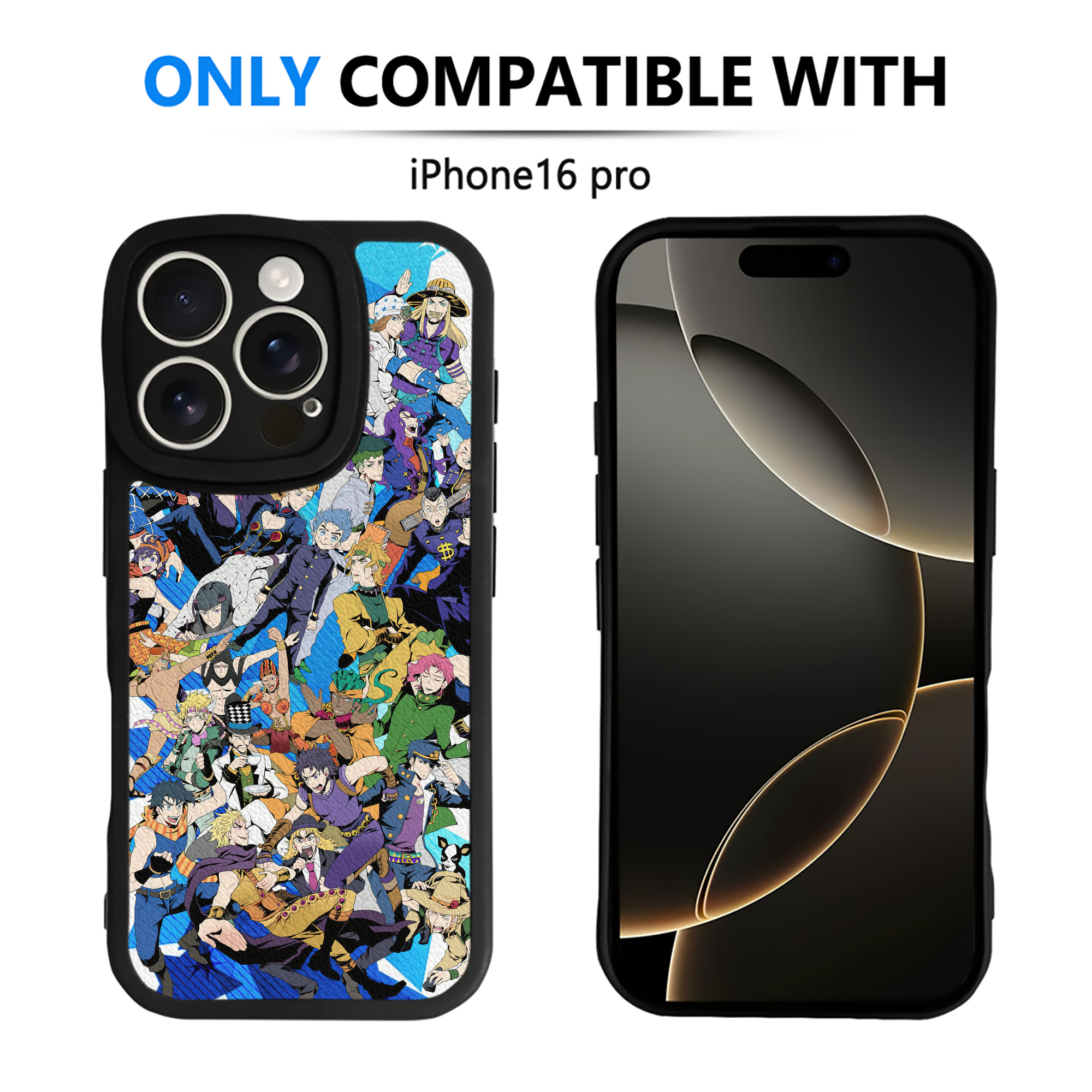 （画像用） ジョジョの奇妙な冒険 JoJo's Bizarre Adventure 【iPhone 16シリーズ対応】シリコンスマホケース（レザー調） 材質：シリコン